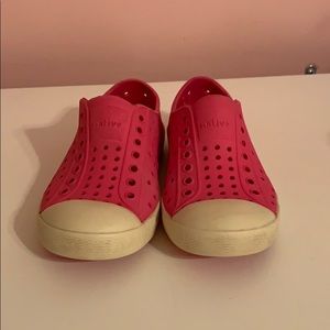 Size 10 Pink Native shoes.
